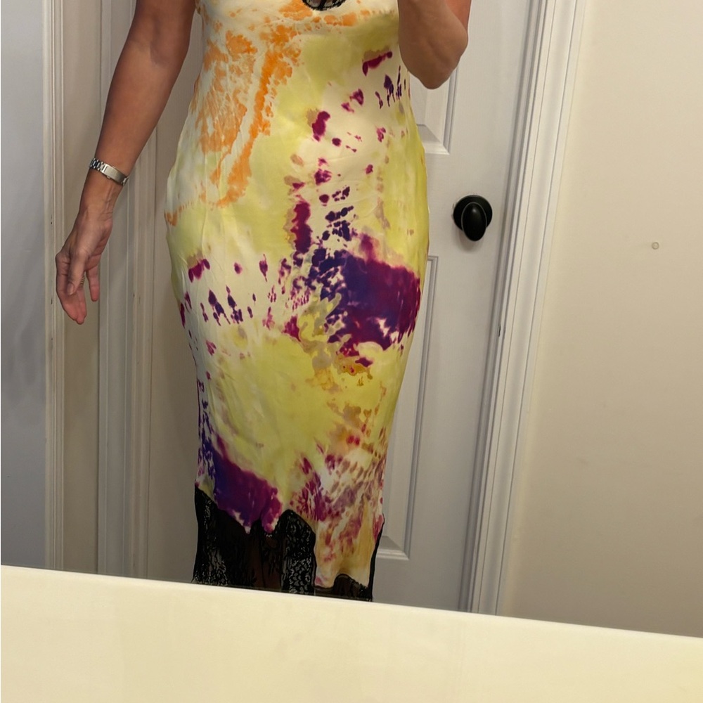 L'Academie Yellow and Orange Midi Dress - Picture 5 of 5